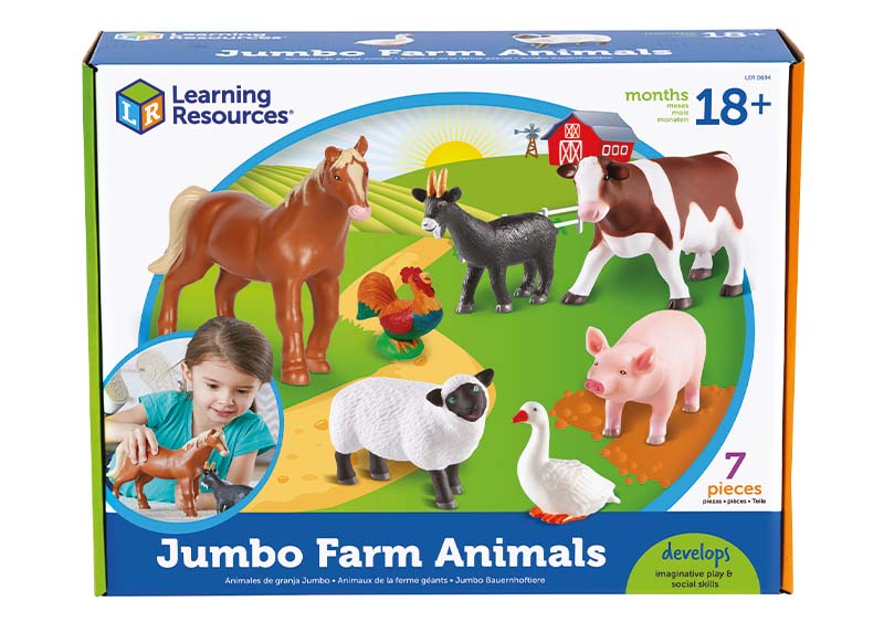 Speelgoed figuren - Learning Resources Jumbo Farm Animals - boerderijdieren - set van 7 assorti