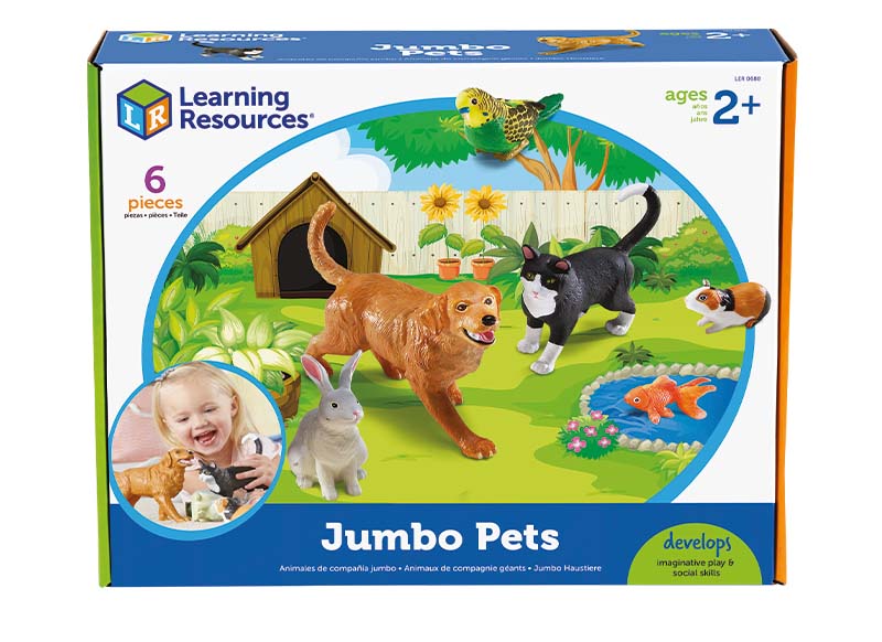 Speelgoed figuren - Learning Resources Jumbo Pets - huisdieren - set van 6 assorti