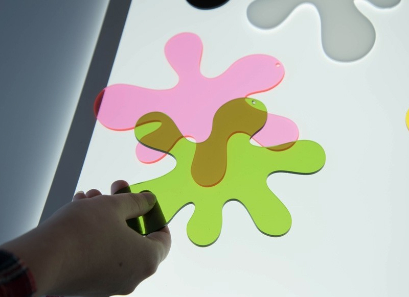 Speelfiguren - tickit Splats - verfspatten - kunststof - transparant - gekleurd - voor lichtbord - set van 10 assorti