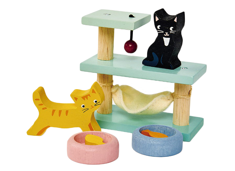 Poppenhuis - Tender Leaf - Kattenverblijf Met Toebehoren - per set