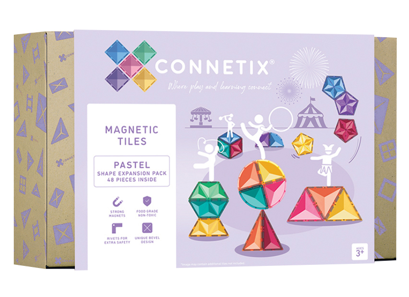 Constructie - magnetisch - Connetix - pastel - shape expansion pack- set van 48