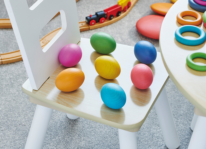 Open-ended - tickit Rainbow Wooden Eggs - eitjes - hout - regenboogkleuren - loose parts - set van 7 assorti