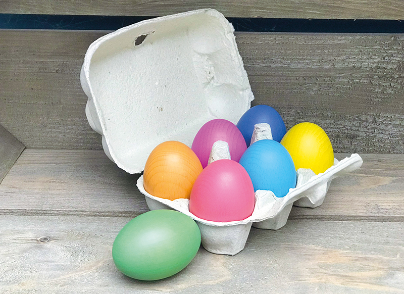 Open-ended - tickit Rainbow Wooden Eggs - eitjes - hout - regenboogkleuren - loose parts - set van 7 assorti