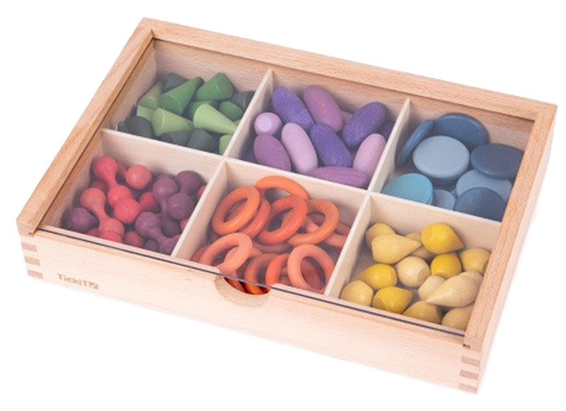 Loose parts - tickit - schatten sorteerkist - set van 109