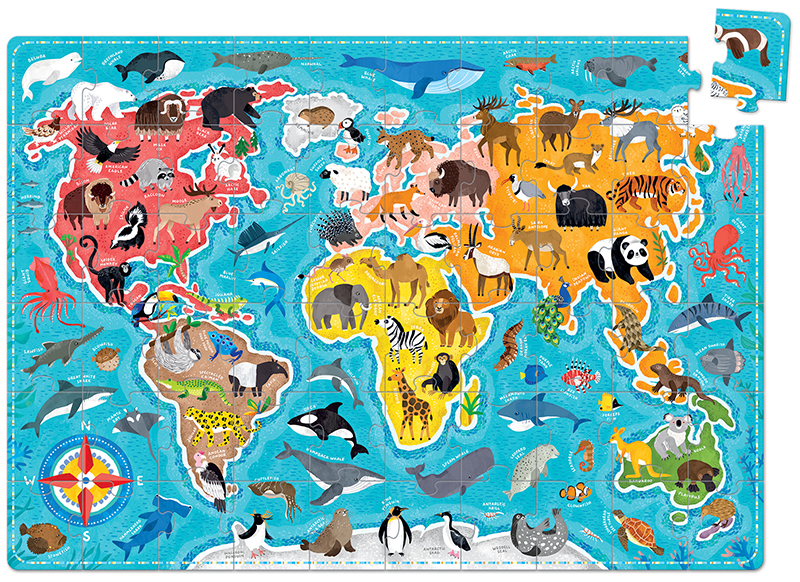 Puzzels - karton - Banana Panda - animals of the world - 60-delig - per puzzel