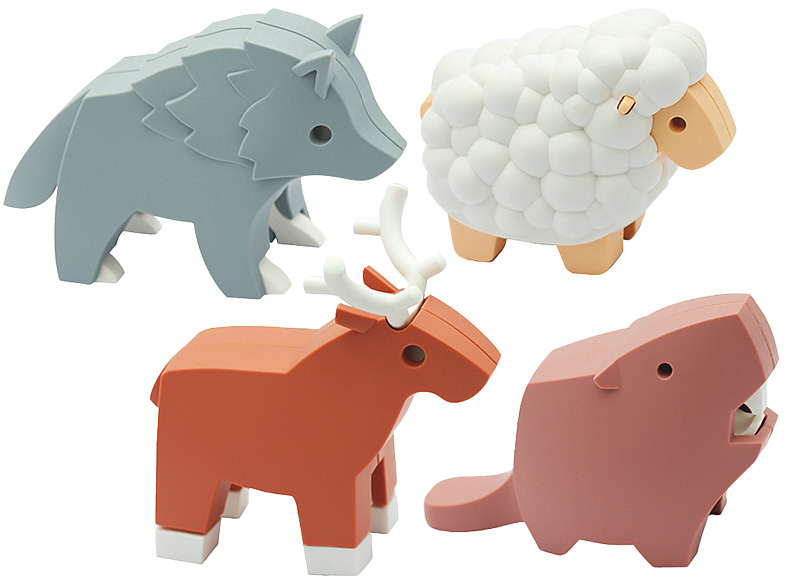 Dieren - Halftoys - wouddieren - set van 4