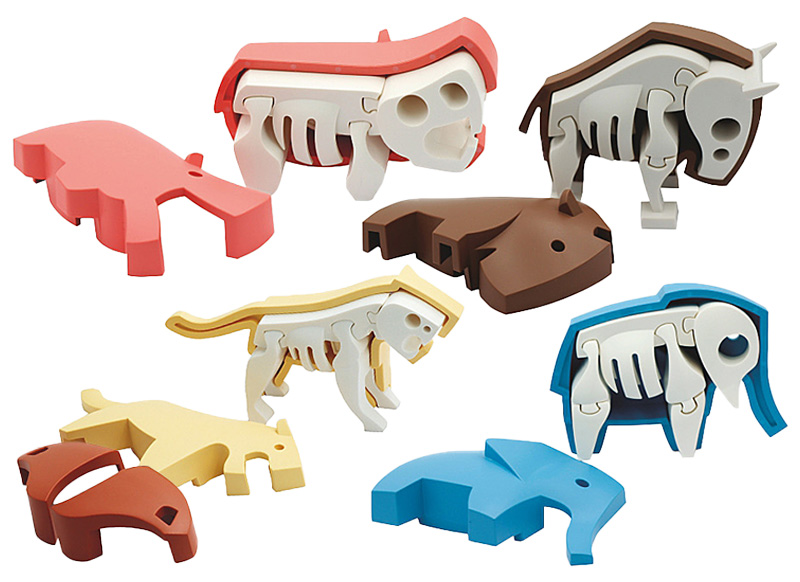 Dieren - Halftoys - safaridieren - set van 4