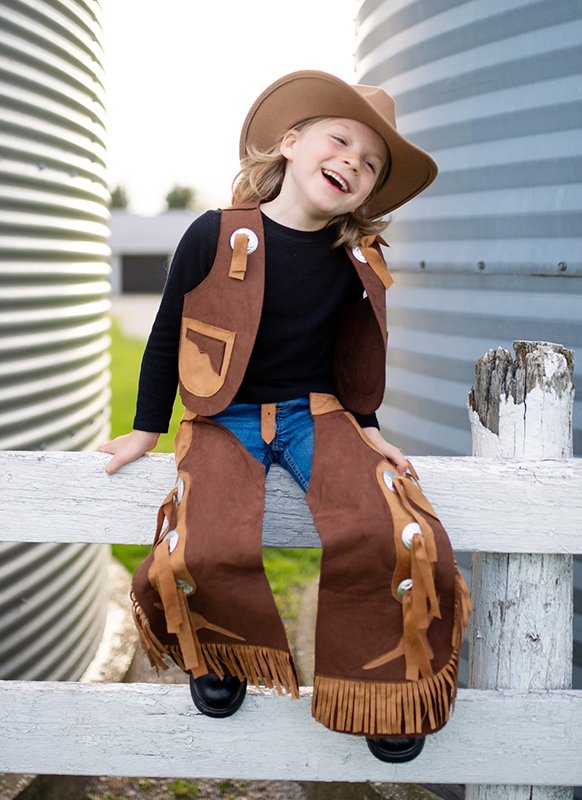 Verkleedkledij - Great Pretenders - cowboyvest en beenbeschermers - per set